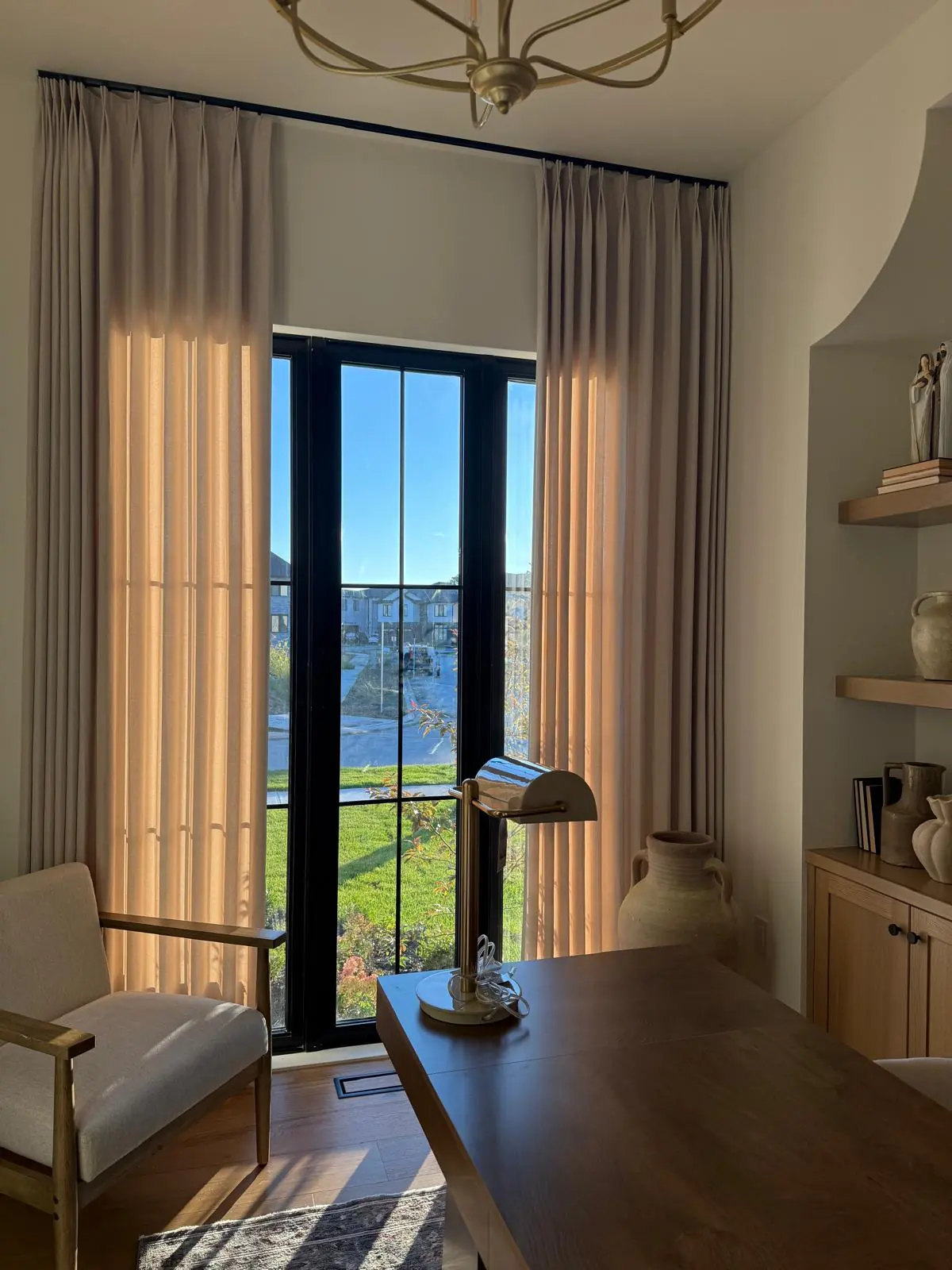 Home Office Pinch-Pleat Drapery by WE Blinds