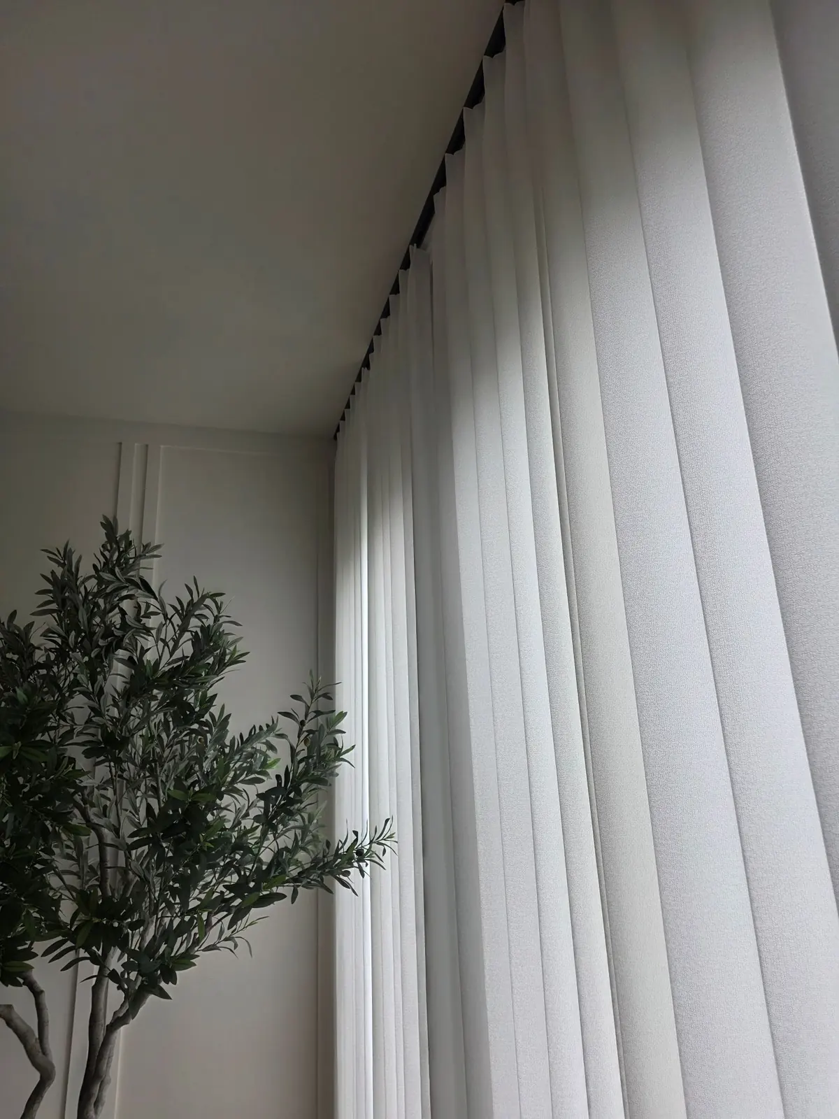 White Sheer Ripple-Fold Drapery by WE Blinds