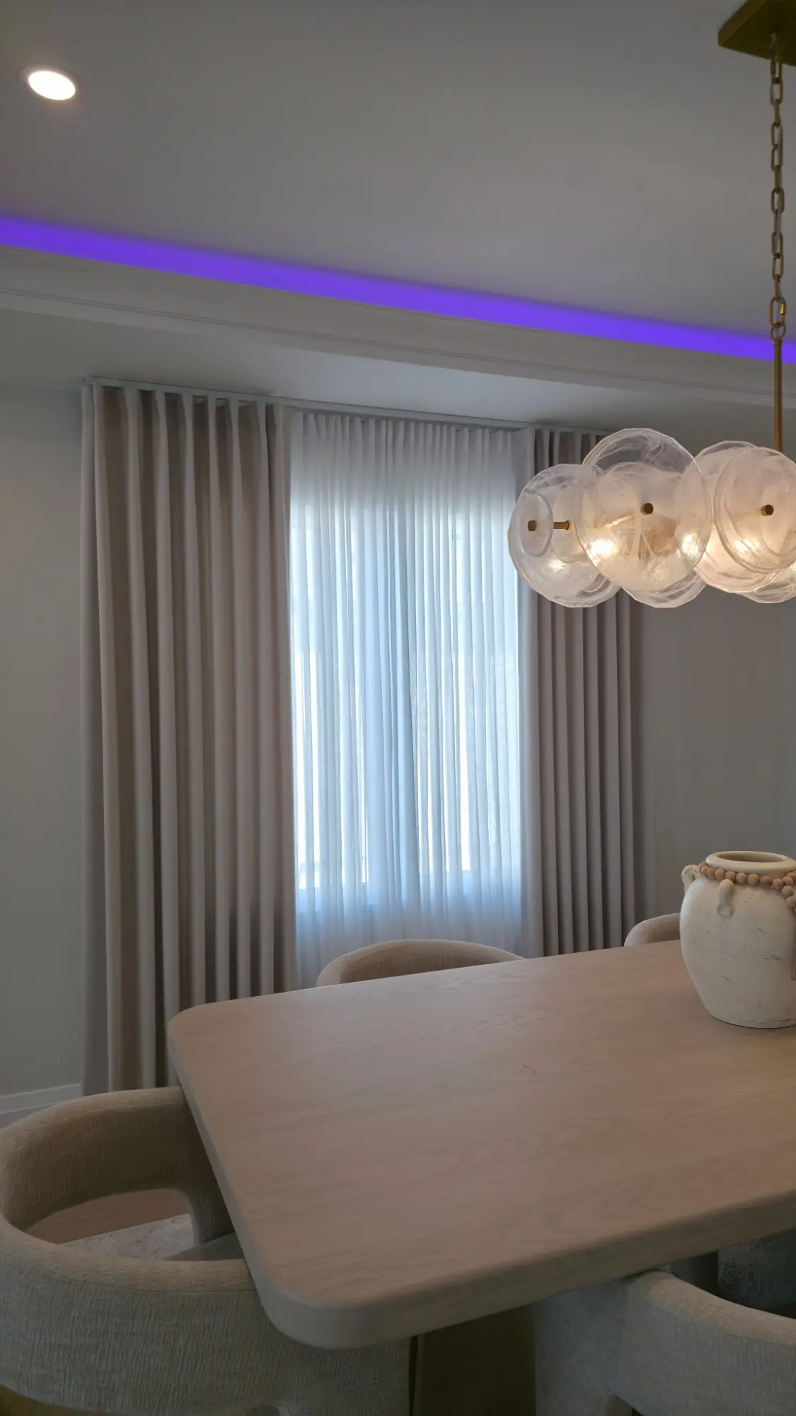 Dining Room Sheer & Blackout Drapery by WE Blinds