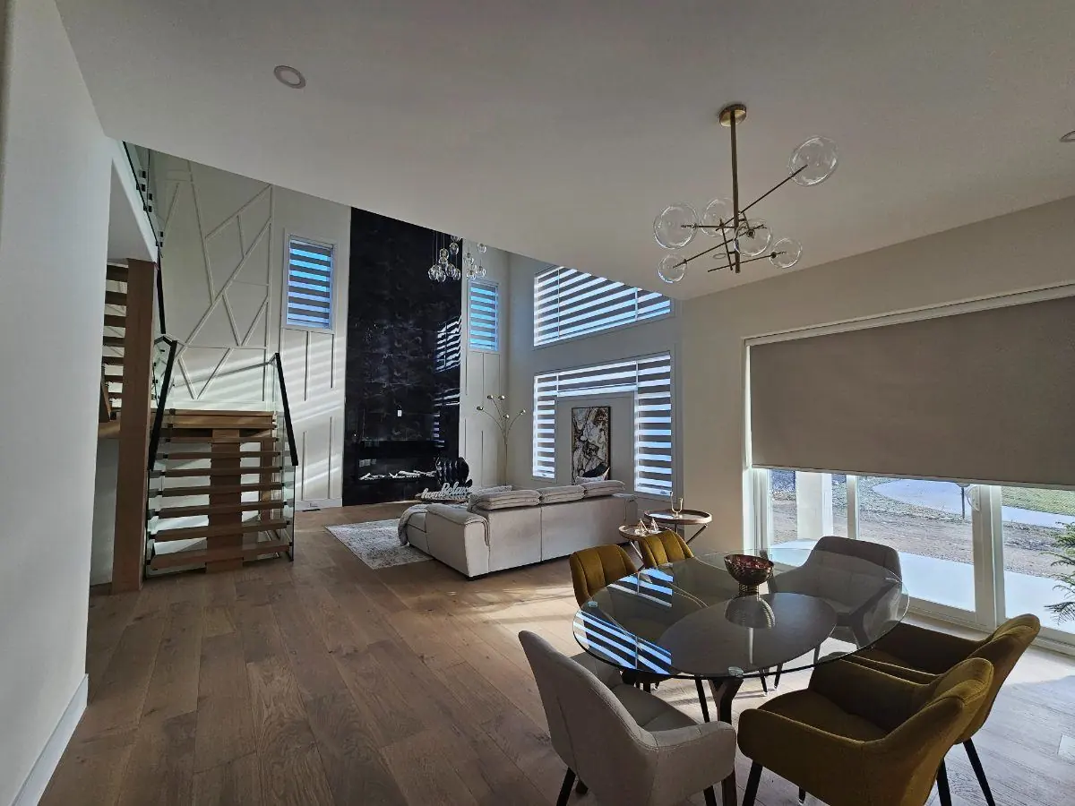 Great Room Zebra Blinds by WE Blinds